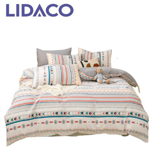 Bộ chăn ga gối cotton Lidaco - Họa Tiết Thổ Cẩm ( SP001289)