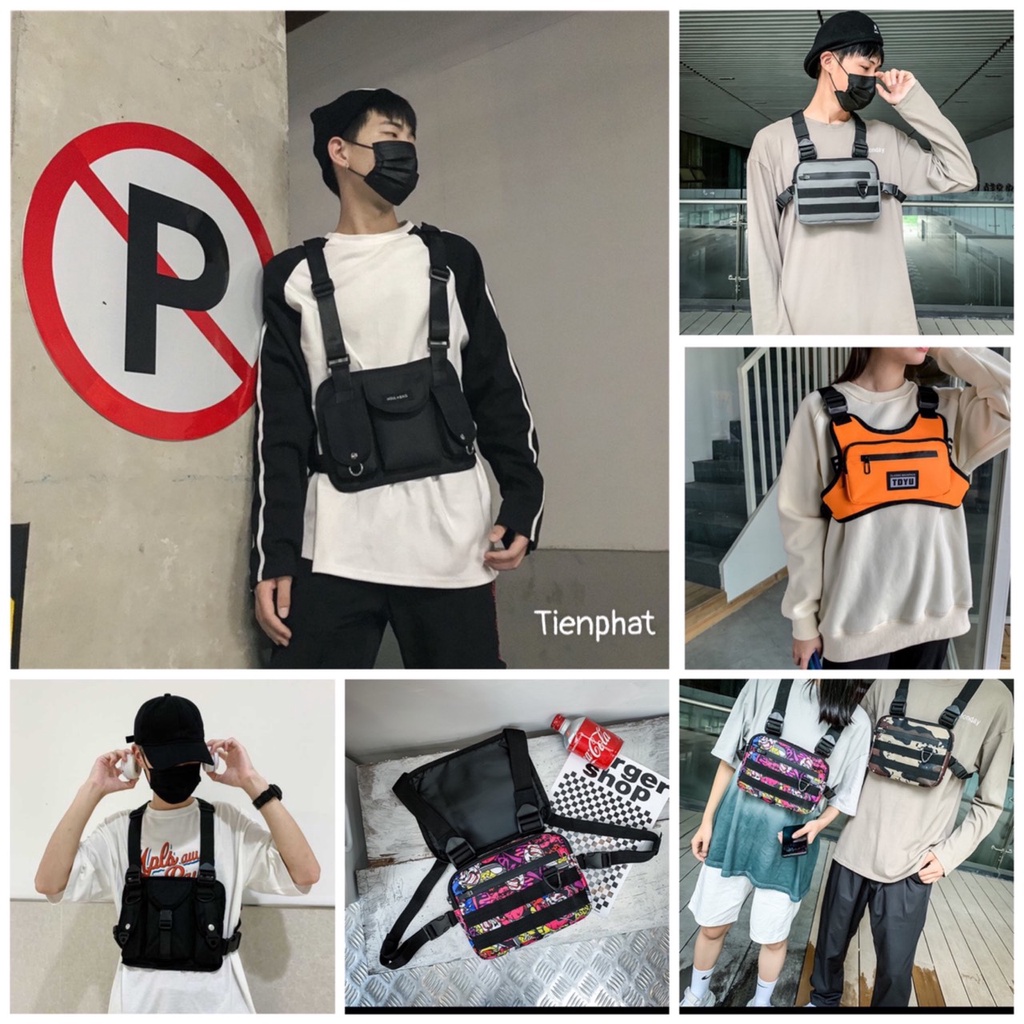 Túi đeo trước ngực unisex cho nam, nữ phong cách hip hop cá tính | BigBuy360 - bigbuy360.vn