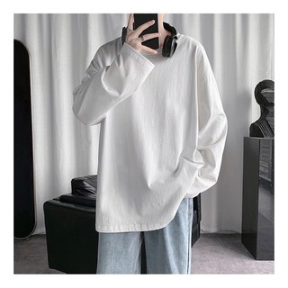 áo phông trơn tay dài phom rộng dáng unisex trend 2021