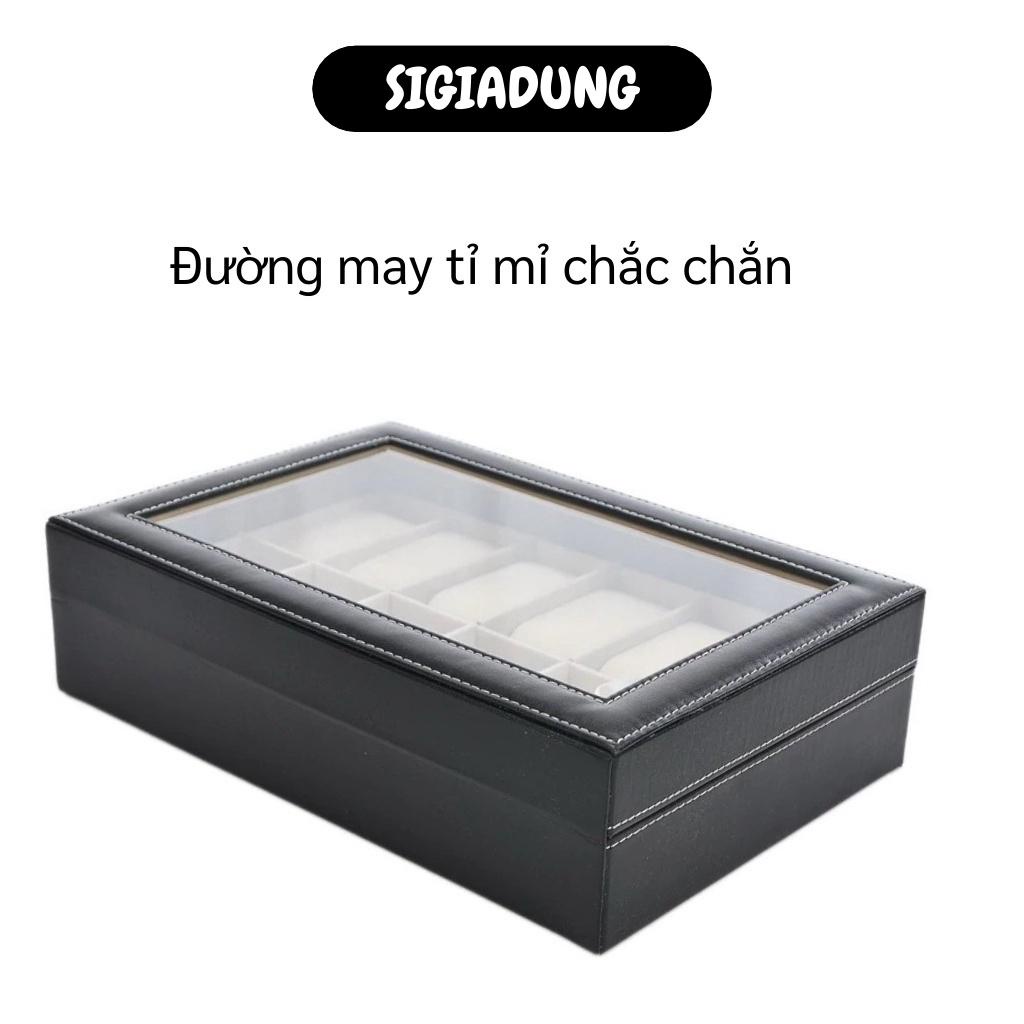 GIÁ SỈ Hộp đựng đồng hồ 10 ngăn tiện lợi, các thanh ngăn dễ dàng lấy ra để vệ sinh,lau chùi hộp 8748