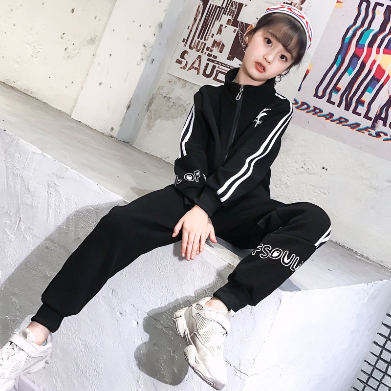 Bộ đồ thể thao IQ ANGEL phong cách xinh xắn cho bé gái tùy chọn màu sắc