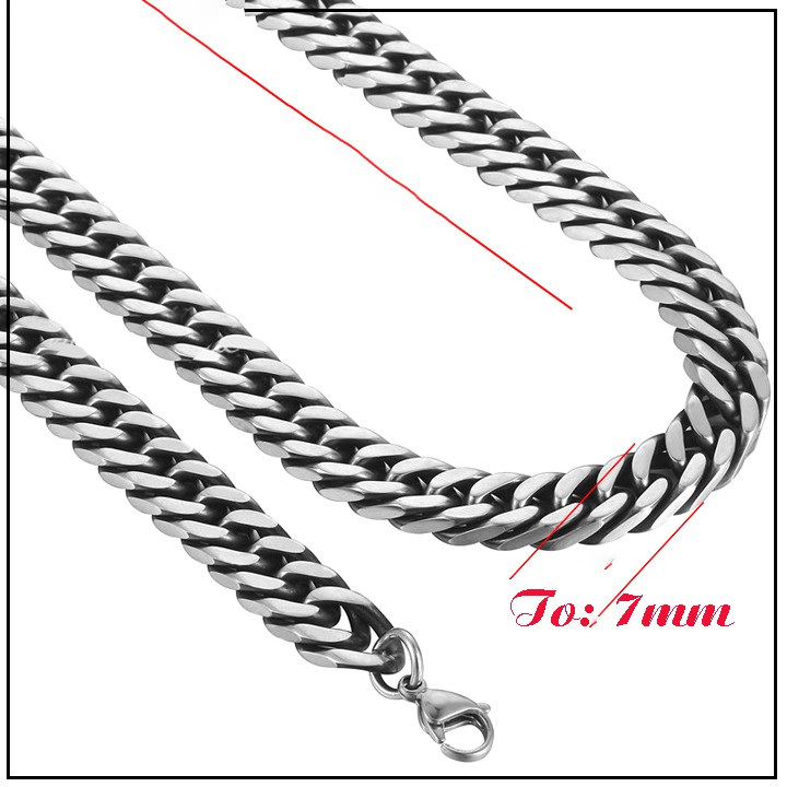 Dây chuyền inox kiểu lặc đôi 7mm sáng đẹp, không đen, không gỉ - Đem lại đẳng cấp, phong độ cho người đeo