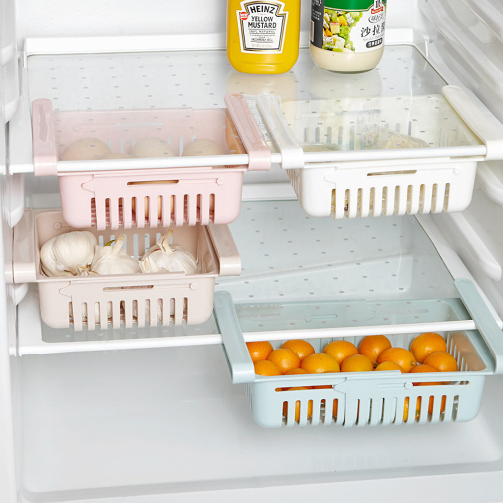 Giá Đỡ Đựng Thức Ăn Trong Tủ Lạnh Tiết Kiệm Không Gian