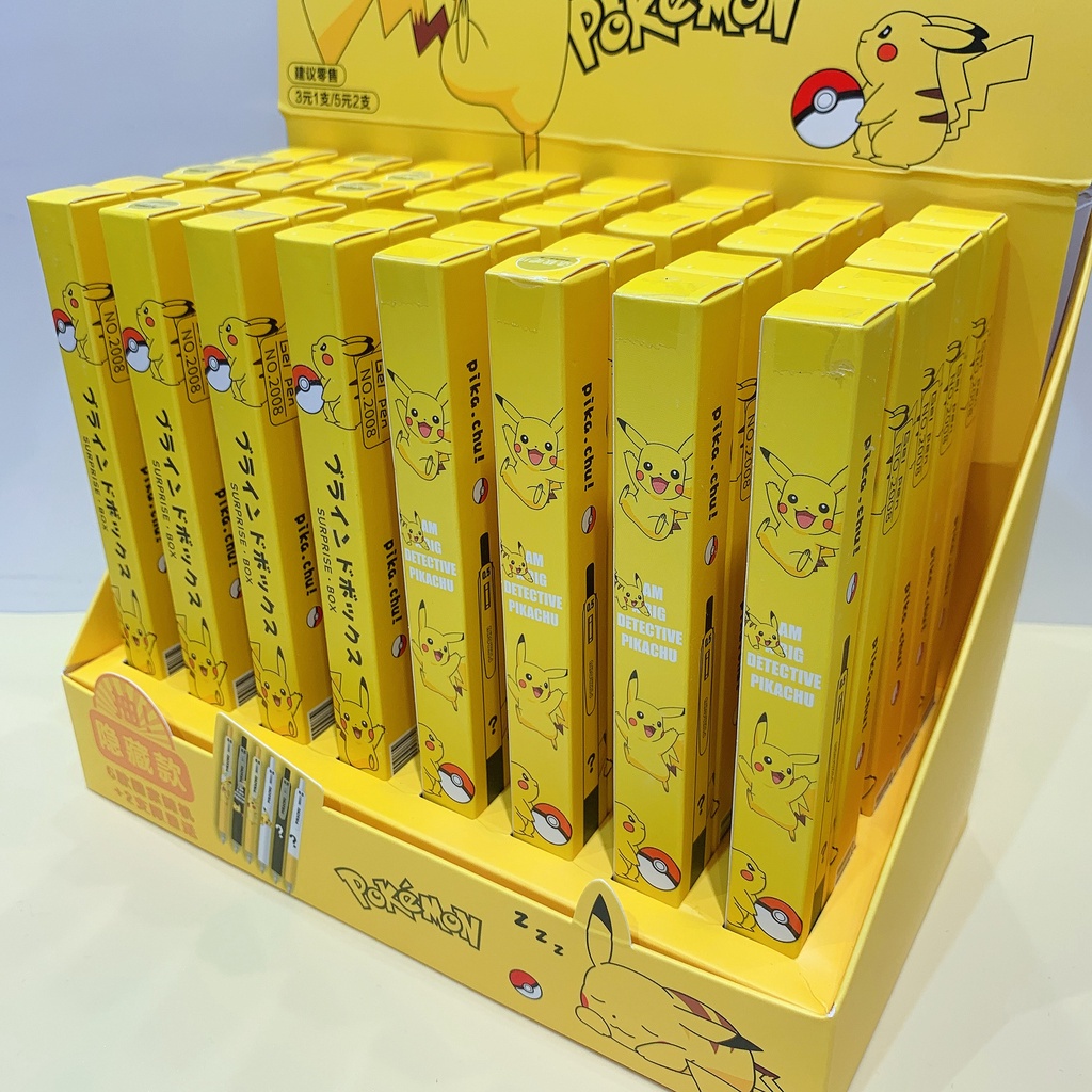 Bút Mực gel Dạng Nhấn Hình Pokemon Pikachu DIY Cho Trẻ Em