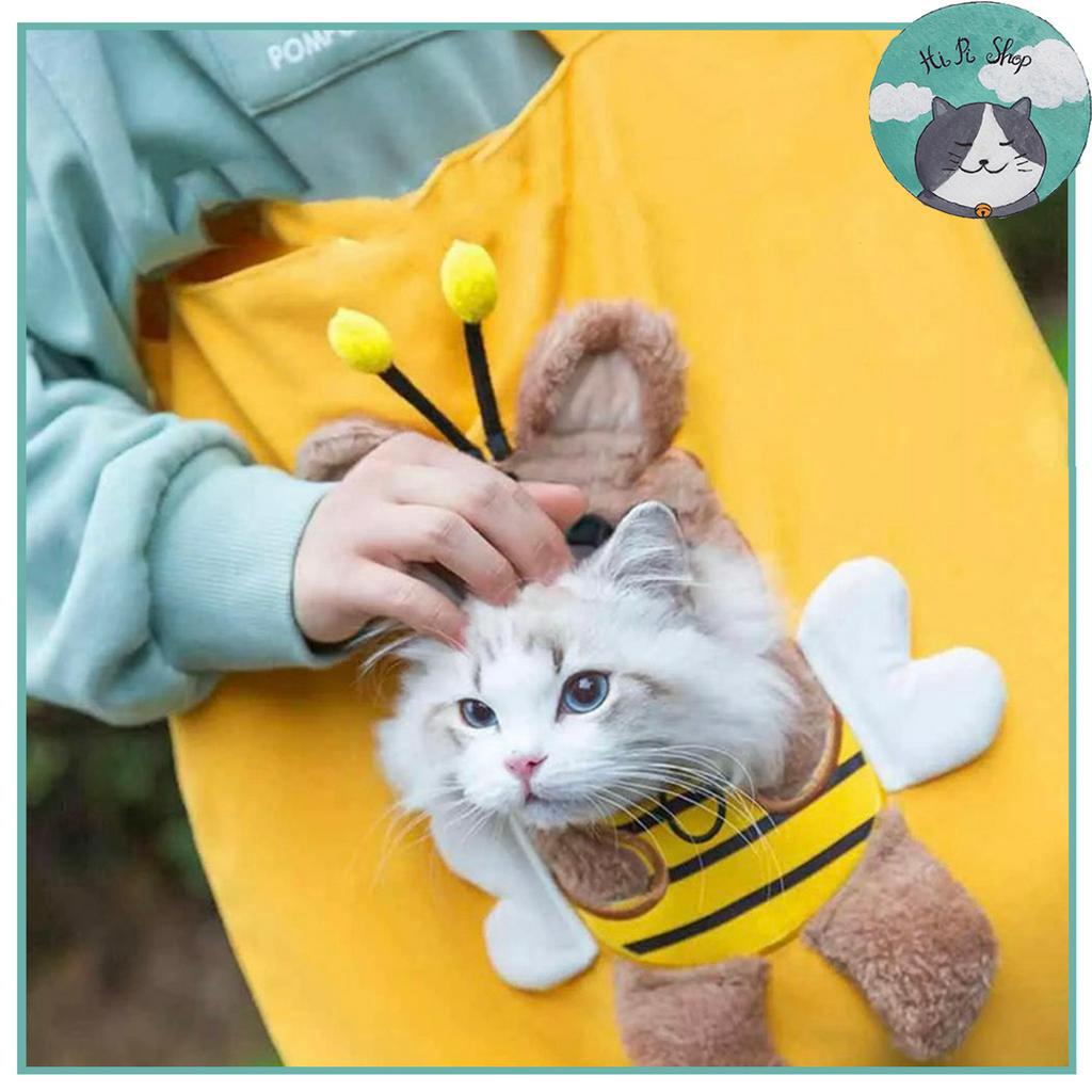 Túi Đeo Bằng Vải Canvas Vận Chuyển Chó Mèo Họa Tiết Hoạt Hình Dễ Thương Túi Du Lịch Cho Thú Cưng