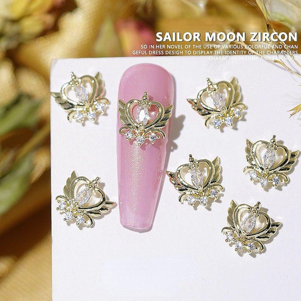 Vật Liệu Trang Trí Móng Tay Hình Thủy Thủ Mặt Trăng Bằng Kim Loại DIY