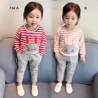 BỘ NỈ DA CÁ TAI THỎ CHO BÉ GÁI