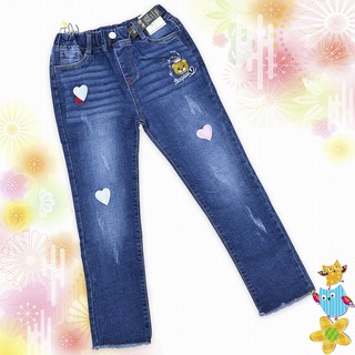 Quần jean dài thêu cho bé gái size đại