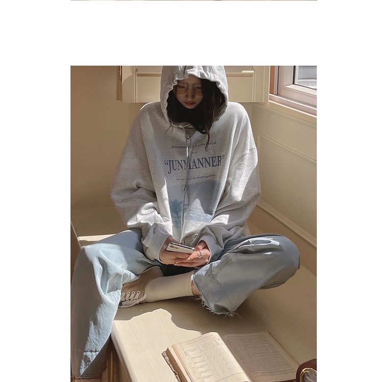 Áo Hoodie Dáng Rộng Thiết Kế Mỏng Thời Trang Mùa Thu Mới Dành Cho Nữ