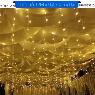 [rẻ vô đôis ] Dây đèn led trang trí mành thả 12M - ánh sáng vàng (60 sợi)