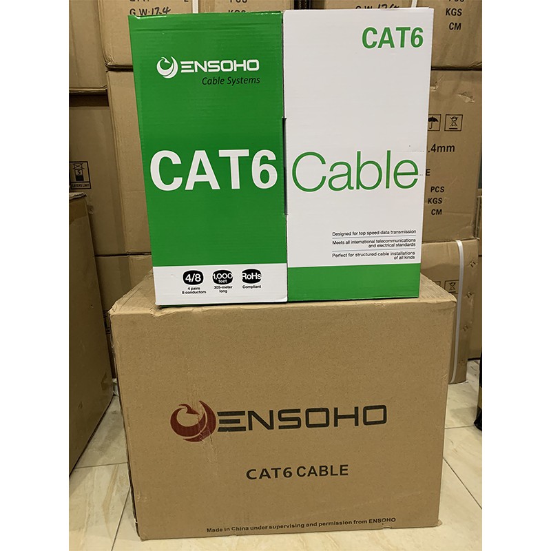 Thùng / Cuộn dây mạng cat6 Lblink  cuộn 8 lõi 305m - Cuộn dây mạng cat6E ENSOHO cuộn 8 lõi 305m