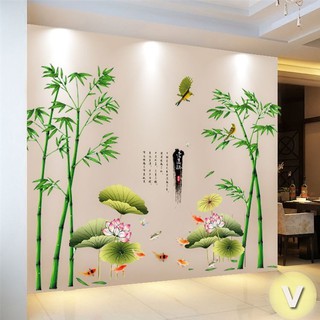 Decal dán tường Sen tre