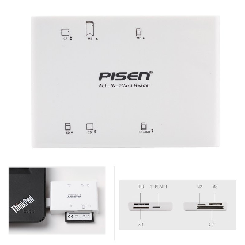 Đầu đọc thẻ nhớ PISEN 2.0 6 khe cắm thẻ - BH 1 năm | Pisen TS - E070 - Hưng Long PC