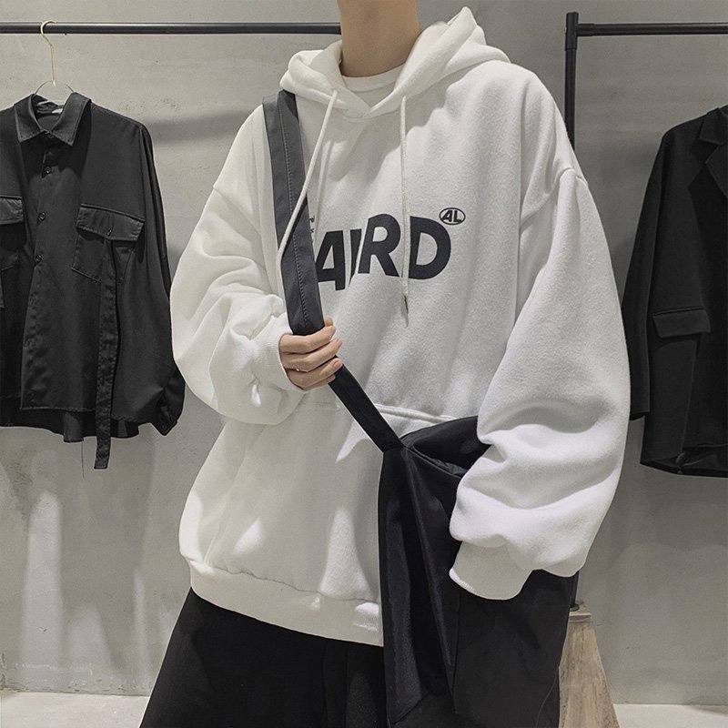 Áo Khoác Hoodie Dáng Rộng Tay Dài Phối Nhung Kiểu Nhật Bản Thời Trang Mùa Thu Năm 2021 Cho Nam