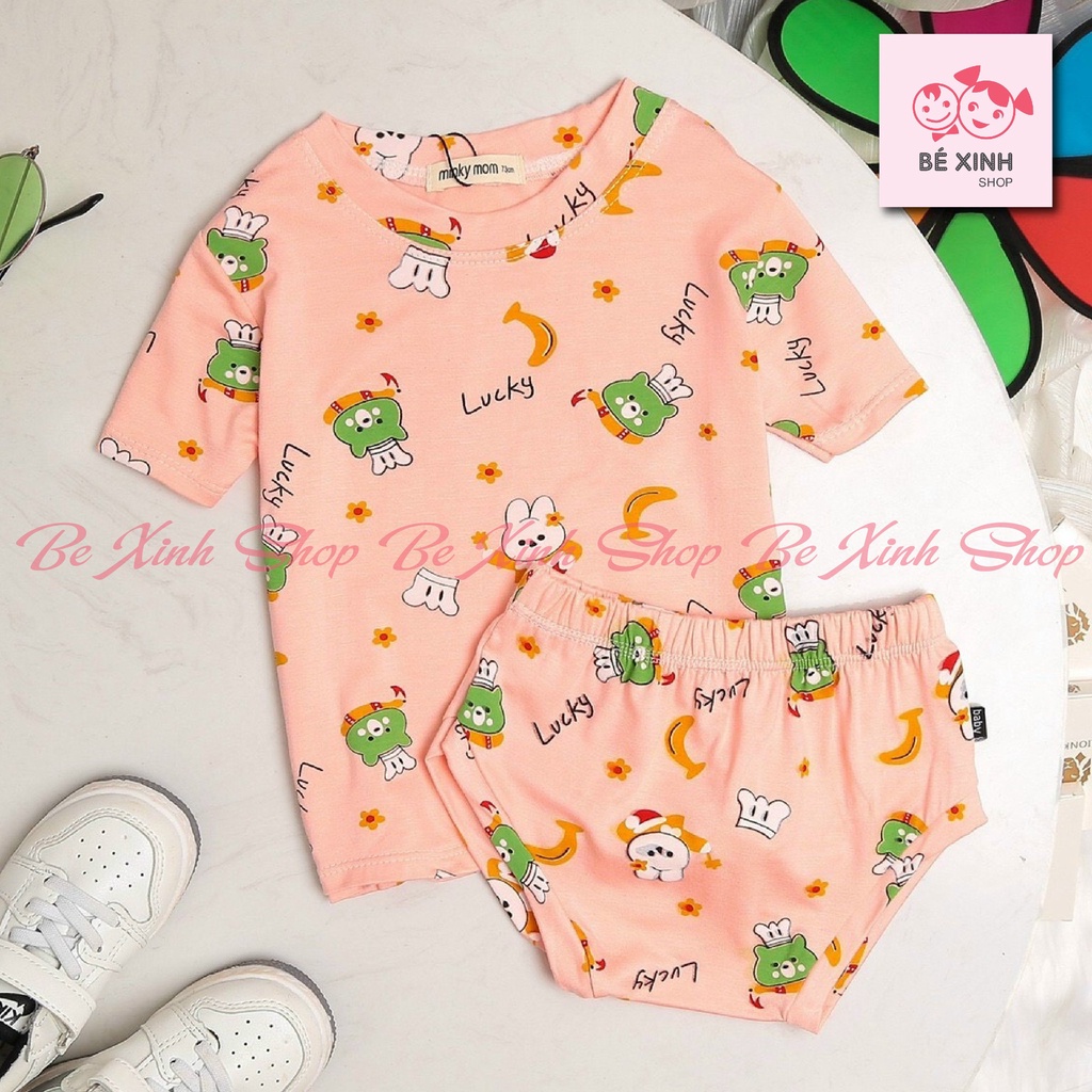 CỘC TAY BỘ CHIP Cho Bé Gái Bé Trai Minky Mom [Gì cũng rẻ] Đồ bộ cho bé trai bé gái cộc tay thun lạnh Minky Mom HỌA TIẾT