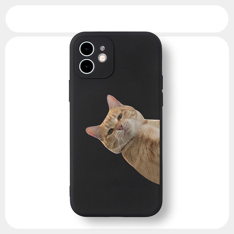Ốp điện thoại viền vuông cặp đôi dễ thương đẹp ngộ nghĩnh mềm đen 13 12 11 Pro Max SE 2020 X tr253