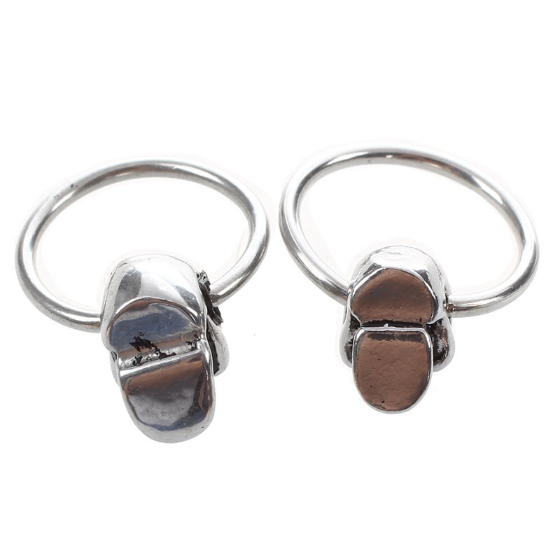 Khuyên tai vòng tròn hình đầu lâu bằng thép không gỉ