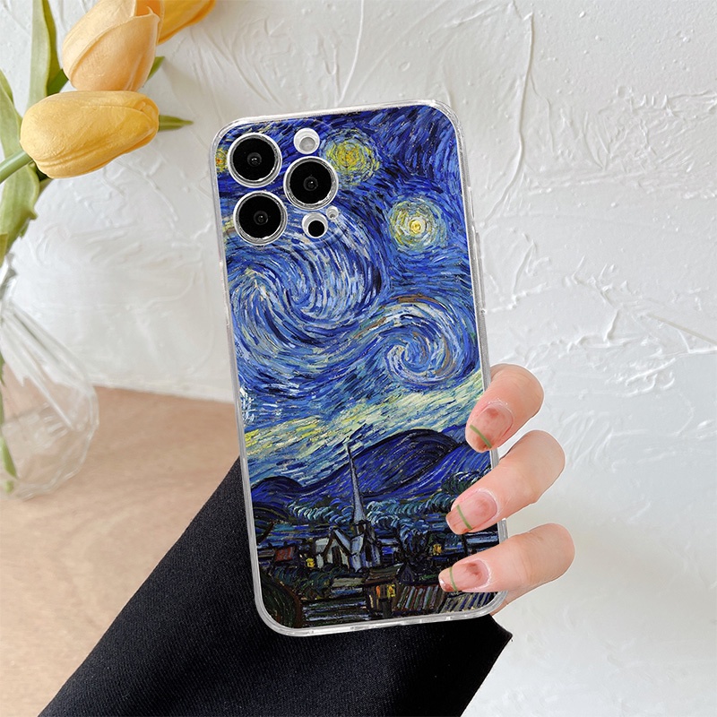 Ốp Điện Thoại Silicon Mềm Trong Suốt Hình Tranh Van Gogh Cho Xiaomi MI 8 9 10 11 12X Lite Redmi Note 8 9 11Pro 10Pro 9A 9SE