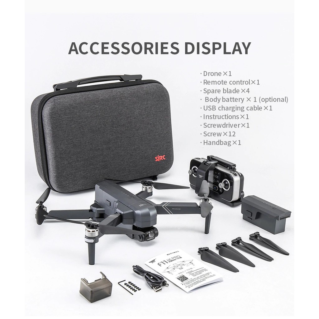 Flycam SJRC F22 4k pro, F11S 4K Pro hay gọi F11s 3km, F22S - Gimbal 2 trục EIS - BH 3 tháng