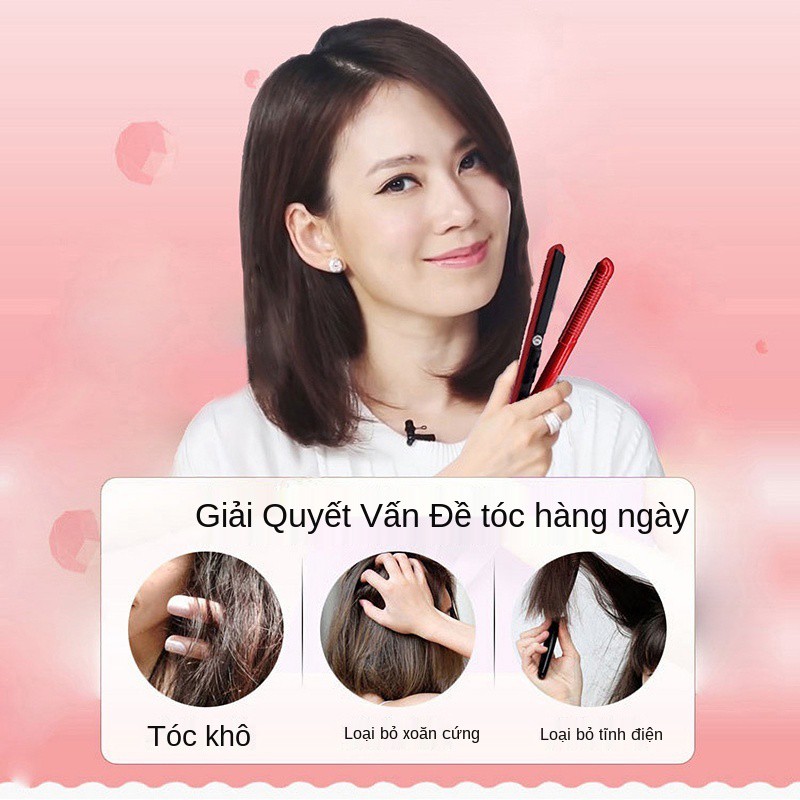 Nẹp bàn ủi duỗi mini loại nhỏ dành cho nữ không làm tổn thương máy tóc, uốn và tóc tạo tác dụng kép