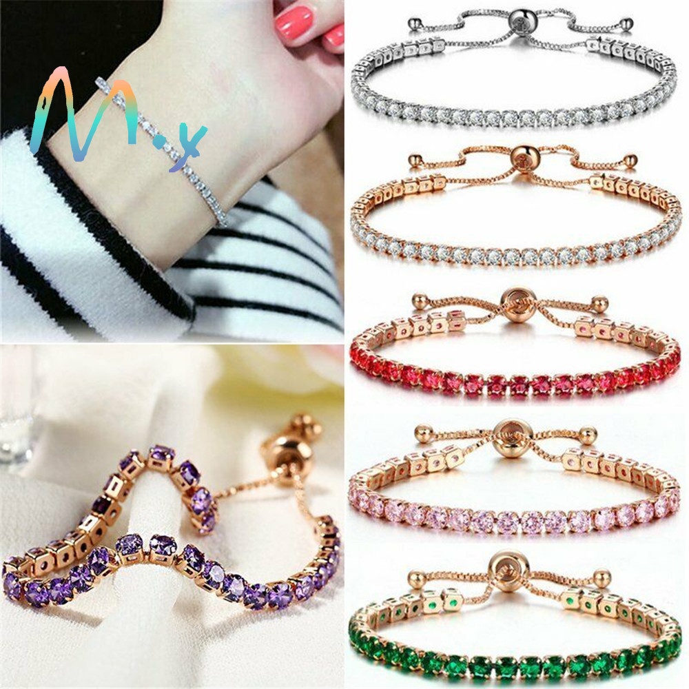 Vòng tay hợp kim đính đá đơn giản cho nữ