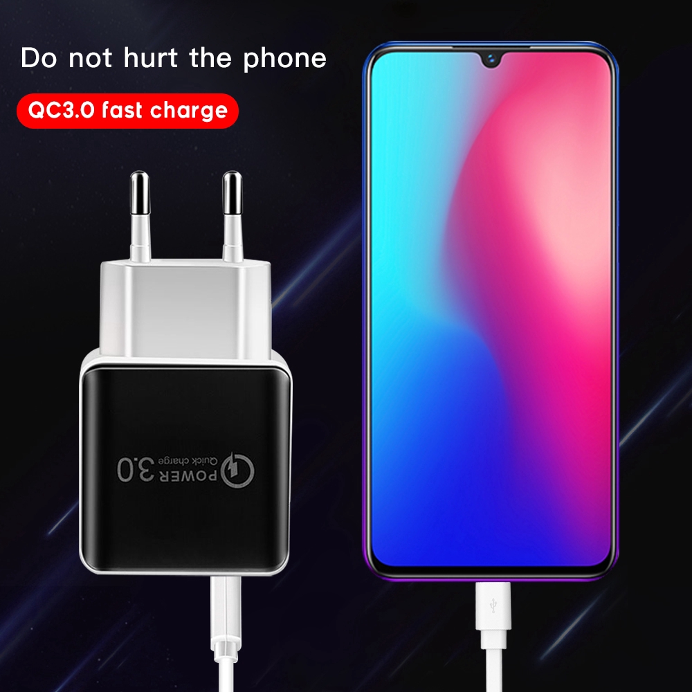 Củ sạc nhanh QC 3.0 USB 3.0 EU US cho iPhone Samsung Xiaomi Huawei