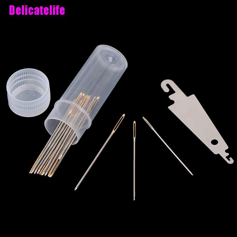 Bộ 30 kim thêu tay hình đôi mắt màu vàng kèm chỉ