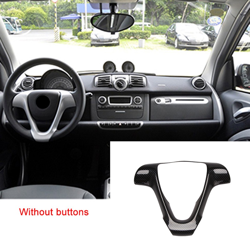 Khung vô lăng ô tô bằng sợi Carbon Phụ kiện dán trang trí cho Mercedes Smart Fortwo 451