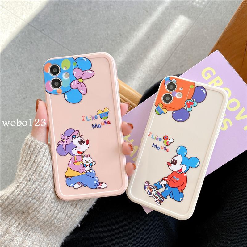 Ốp Điện Thoại Dày Chống Va Đập In Hình Chuột Mickey Minnie Cho Iphone 11 Pro Xr Xmax