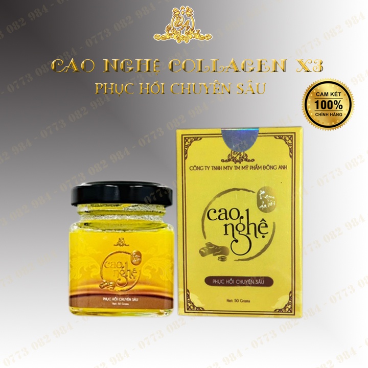 Cao Nghệ Đông Anh Collagen X3 50gr  Phục Hồi Da Chuyên Sâu, Dưỡng Da Trắng Sáng, Loại Bỏ Mụn, Nám, Thâm