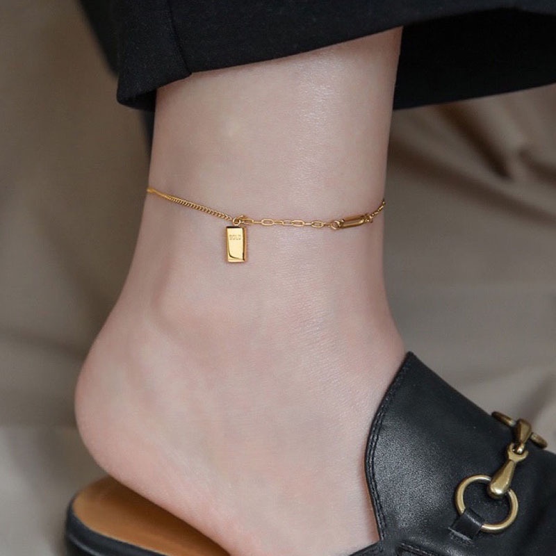Lắc Chân Bằng Thép Titan Mạ Vàng 18k Chống Thấm Nước Không Phai Màu Thời Trang