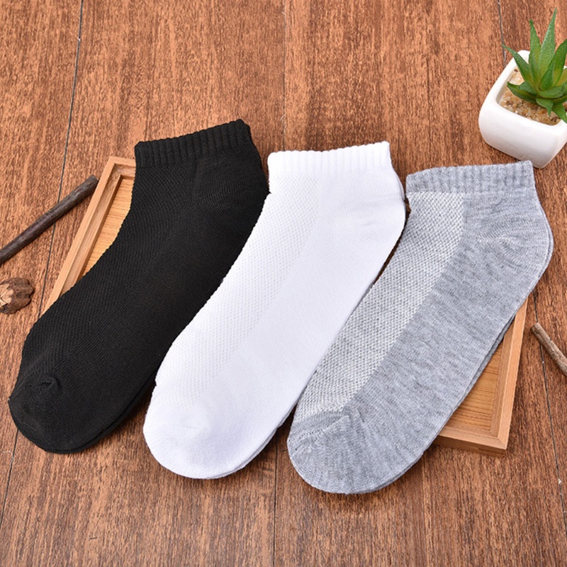 Fl Đôi Vớ Thuyền Phối Lưới Cổ Thấp Màu Trơn Vô Hình Dành Cho Nam