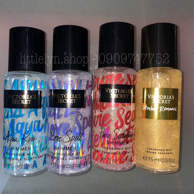 [AUTH-BILL MĨ] Nước Hoa Xịt Toàn Thân Victoria’s Secret-Body Mist Vic 75ml-Amber Romance,Love Spell,Pure Seduction, Aqua | BigBuy360 - bigbuy360.vn