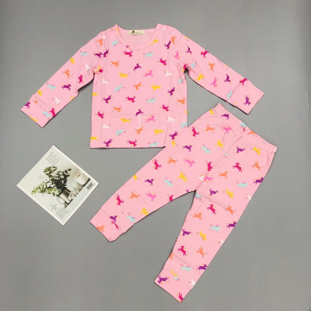 Bộ thu đông cho bé gái, đồ bộ thun bé gái chất cotton mềm mát, size 1-8 tuổi - SUNKIDS1