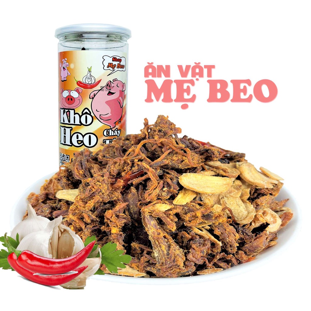 Khô heo cháy tỏi 300gr ăn vặt cực ngon