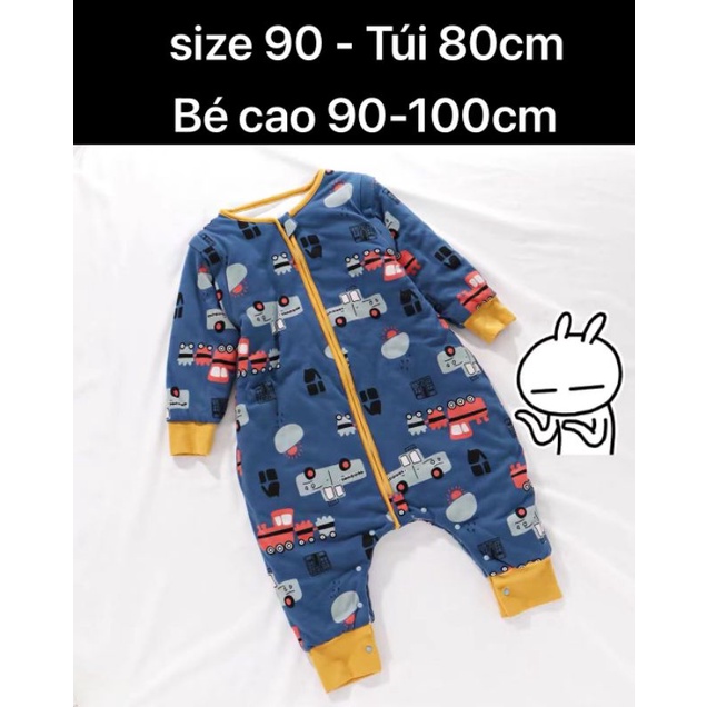 Ninikids: Túi ngủ cotton chần bông mùa Đông CHỐNG ĐẠP CHĂN, túi ngủ cho bé, túi ngủ ĐẠI HÀN