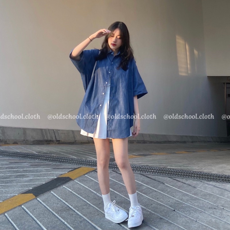 [ẢNH ĐỘC QUYỀN] ÁO SƠ MI DENIM OVERSIZED ULZZANG (ảnh thật) | BigBuy360 - bigbuy360.vn