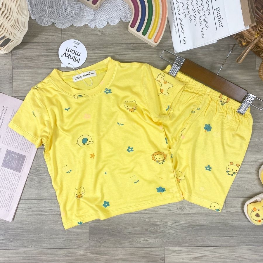 Bộ Thun Lạnh Cộc Tay Cho Bé Gái 8-27kg -TN-IN74 In Hoạ Tiết Toàn Thân Chất Vải Thoáng Mát