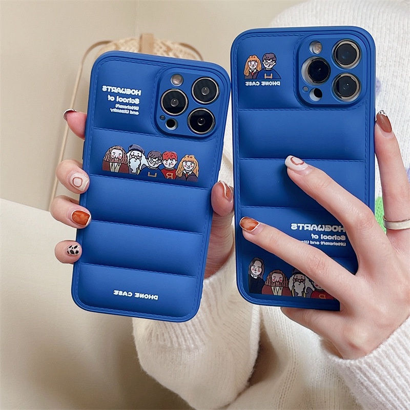 Ốp Điện Thoại Họa Tiết Gợn Sóng Màu Xanh Dương Cho iphone13promax 12 11 xr