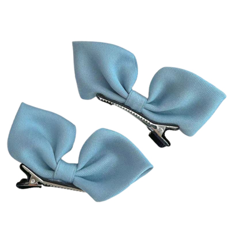 Kẹp Tóc Hình Nơ Màu Trơn Dễ Thương Dành Cho Nữ