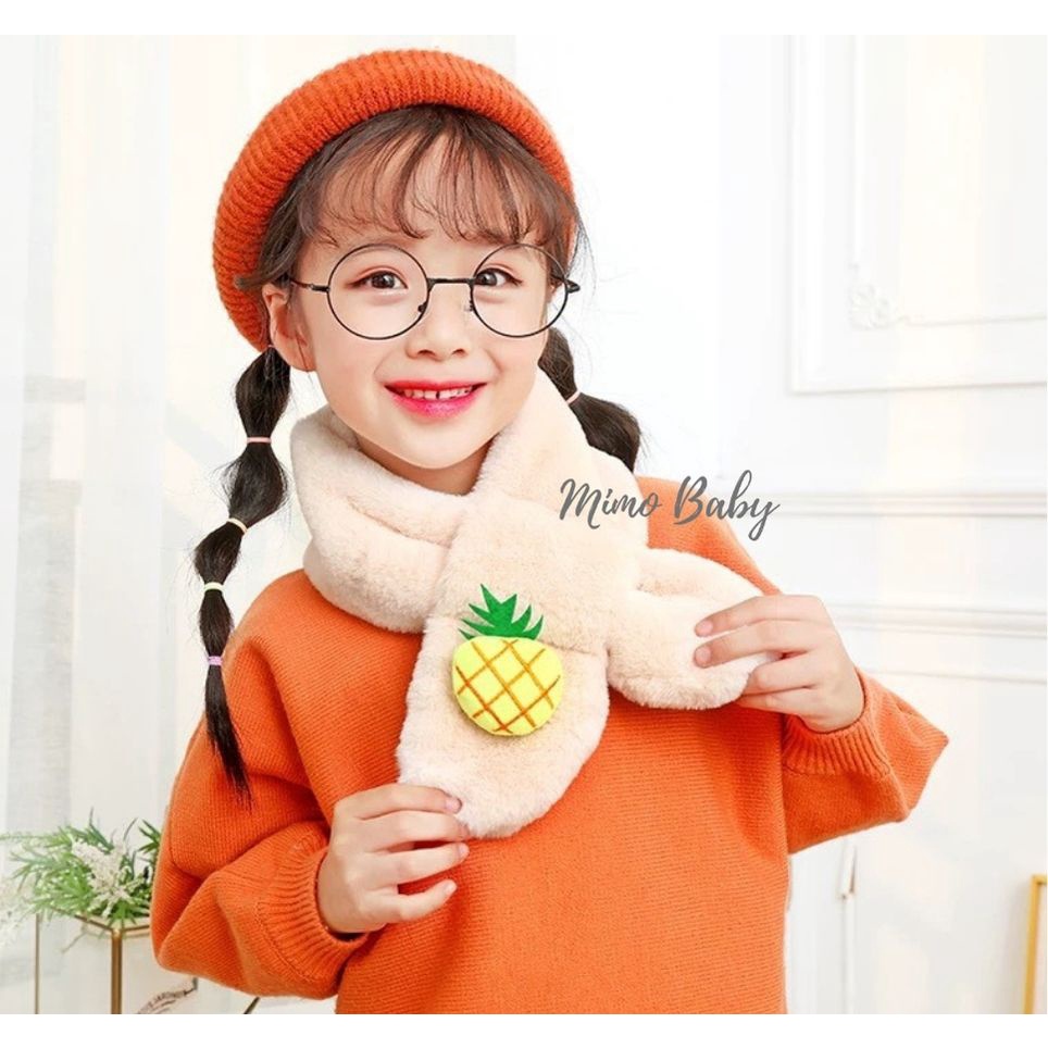 Khăn len lông mềm mịn gắn thú bông xinh xắn cho bé KL151 Mimo Baby