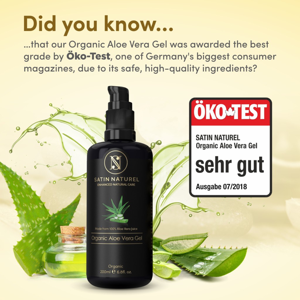 Organic Aloe Vera Gel 200ml | Gel Lô Hội | Satin Naturel | Mỹ Phẩm Đức