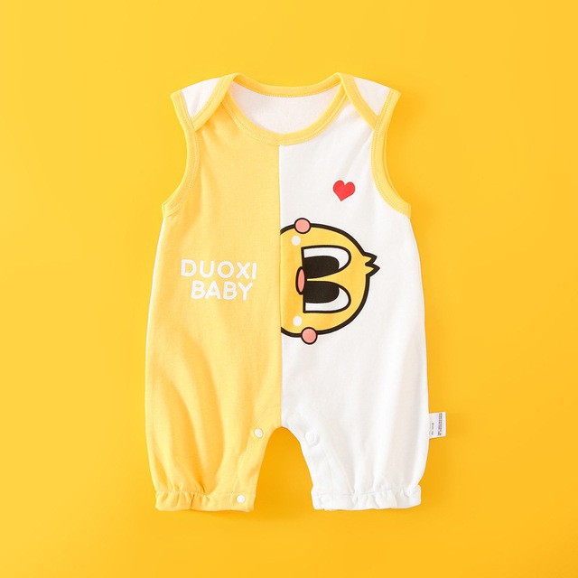 Bộ bodysuit cho bé Sát Nách body đùi chất cotton mềm mịn hình động vật đáng yêu mẫu quần áo sơ sinh từ 0-12 tháng