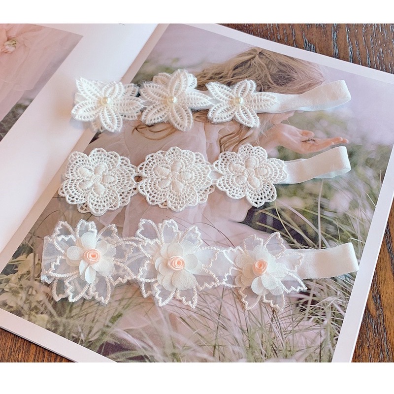 Băng đô ren tiểu thư đáng yêu cho bé phong cách Hàn Quốc