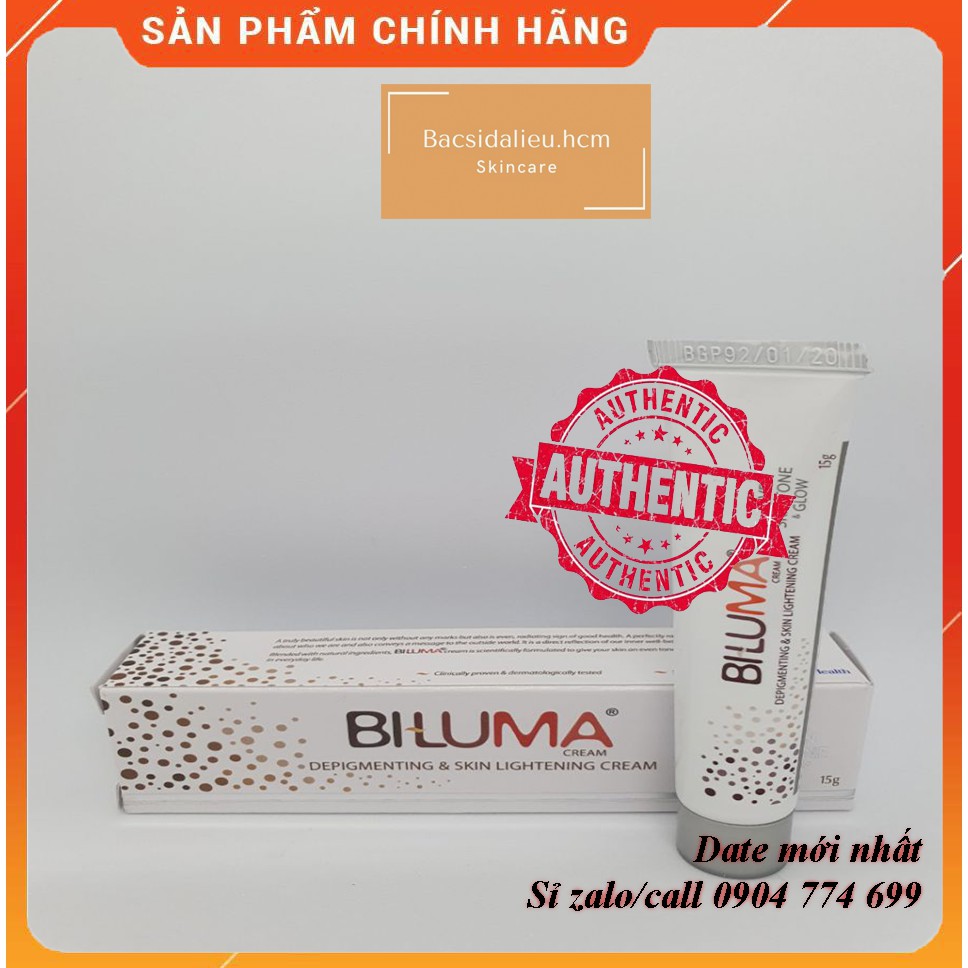 Biluma cream (15g) kem dưỡng trắng da, hết thâm nám, arbutin, kojic acid