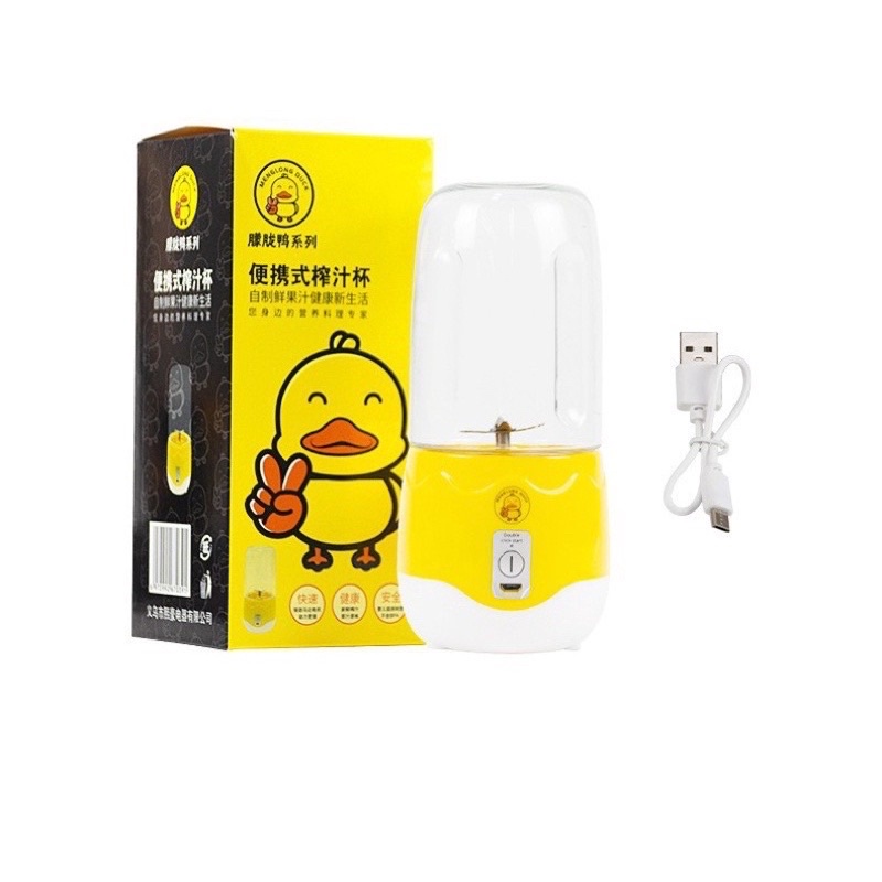 Máy xay sinh tố cầm tay mini Hình Vịt Vàng 4 lưỡi cực mạnh mẫu mới