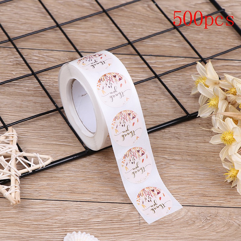 Cuộn 500 Miếng Dán Chữ Thank You Dùng Trang Trí Đẹp Mắt