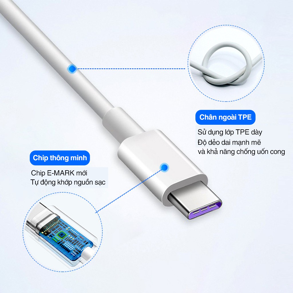 Dây cáp sạc nhanh Type-C 5V 3A USB MINPRO - Cáp sạc nhanh cho điện thoại chính hãng