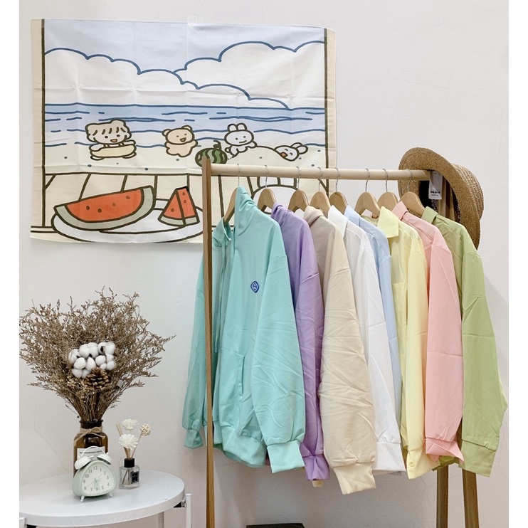 Áo khoác nỉ hoodie có mũ dáng rộng Hàn quốc cho nữ mùa Thu 2021