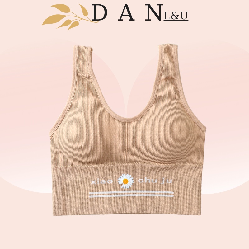 Áo Ngực Đệm Mỏng Cotton Co Dãn Viền Chữ Cho Nàng Cá Tính DAN L&amp;U 7715